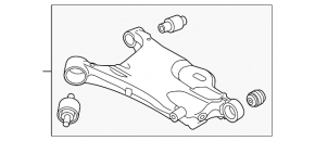Lower rear right front transverse control arm Volvo XC90 16-20