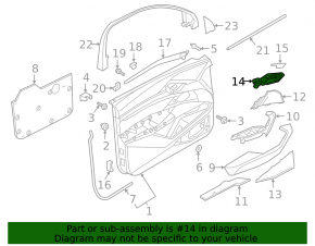 Audi E-Tron 19-23 chrome inner front right door handle