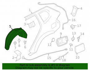 Rear left mudguard BMW X3 F25 11-17