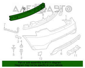 Chrysler 200 4d 11-14 rear bumper reinforcement rusty