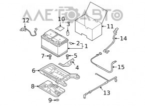 Negative battery terminal VW Tiguan 18-24