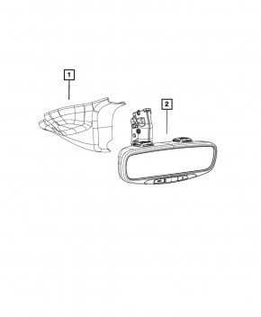 Interior mirror Jeep Compass 17-21 black with auto-dimming