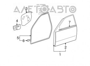Bare front door left Lexus IS250 IS350 06-13