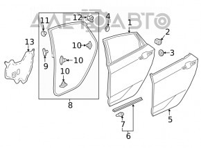 Bare rear left door Honda Civic XI FE/FL 22- 5d