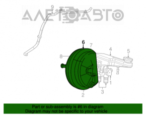 Vacuum booster Chrysler 200 11-14 2.4 rusty