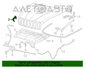 Bonnet Bumper Mount Right Jeep Cherokee KL 14-18