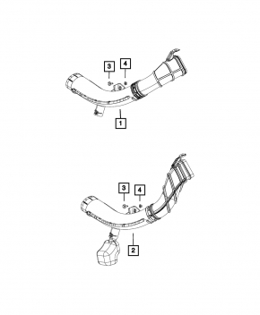 Air intake Jeep Compass 17-22 2.4 2 parts with resonator, Trailhawk