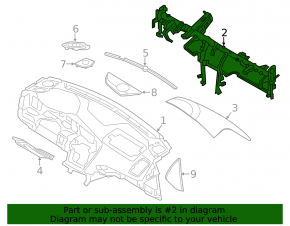 Kia Optima 11-13 under-dash reinforcement pipe