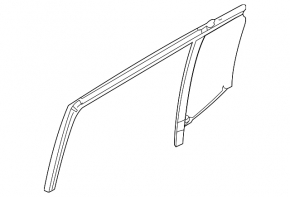 Rear right glass seal with triangle glass Ford Flex 09-19