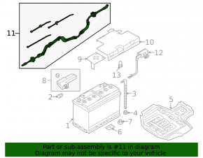 Audi A4 B8 08-16 battery cable through the entire body