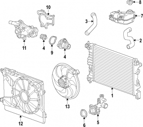 Radiator cooling water Chevrolet Trax 15-20 LUV