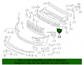 Front Bumper Grille Cap Left Porsche Macan 15-18
