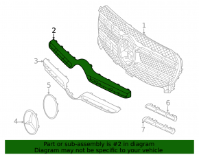 Upper grille trim Mercedes W167 GLE 350 450 20-23 scratches, broken mount