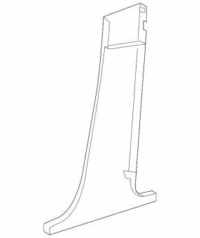 Mercedes GLC 16-22 black lower left center pillar trim