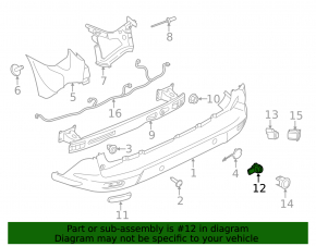 Ford Escape MK3 13-16 Front Bumper Parking Sensor (Internal), Without Ring
