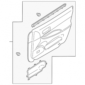 Door trim panel front right Mazda6 03-05 black