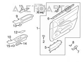 Door trim panel front right Mazda6 03-05 black