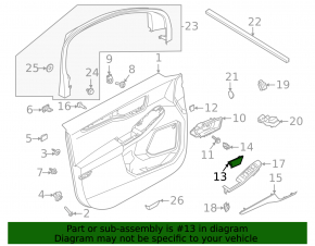 Ford Escape MK4 20-22 black front right inner door handle cap