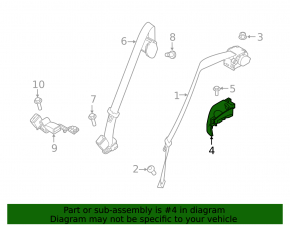 Left seat belt guide for Land Rover Range Rover Velar 18-23 black