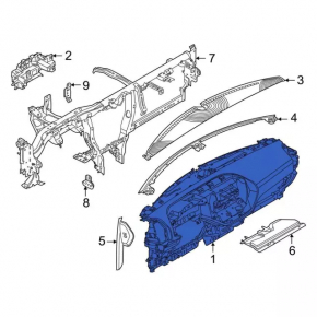 Torpedo front panel without AIRBAG Ford Bronco Sport 21-25 black