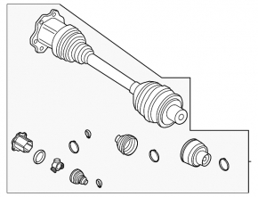Front left axle shaft for Porsche Cayenne 19-26 2.9T, 3.0T