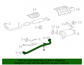Exhaust manifold center section Toyota Avalon 13-17 2.5 hybrid