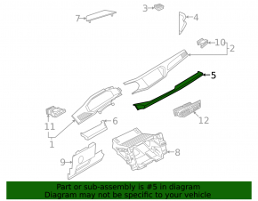 Front panel trim right VW Taos 22-25