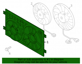 Diffuser radiator shroud bare Volkswagen Atlas 24-26 2.0T