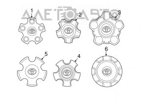 Spare wheel center cap Toyota Venza 21- 165mm, scratches