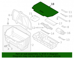 Audi E-Tron 19-23 black front trunk floor