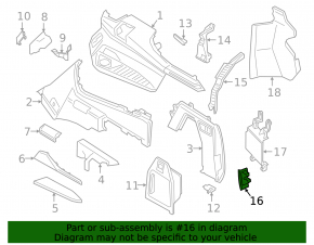 Lower right trunk door lock trim BMW X7 G07 19-22 Mokka