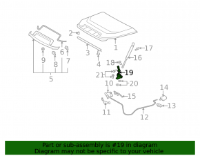 Right hood hinge for Toyota FJ Cruiser 2010