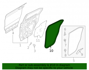 Door seal rear left Mitsubishi Eclipse Cross 18-24