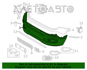 Jeep Renegade 15-18 pre-restored bare front bumper with plug, scratches