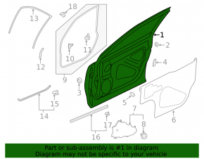 Door bare front right Subaru Forester 19-24 SK