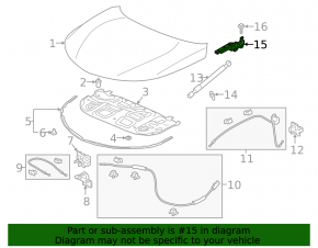Right hood hinge for Acura RDX 19-25