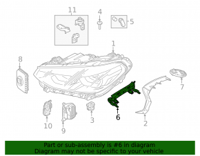 Headlight bracket right BMW X3 G01 18-21
