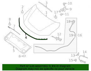 Nissan Pathfinder 13-13 Hood Seal Long
