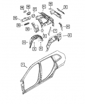 Rear right mudguard Jeep Cherokee KL 19-