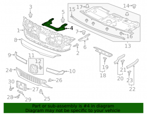 Grille radiator mount central Honda Clarity 18-21 usa