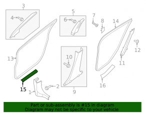 Door sill trim front right Nissan Sentra 13-17