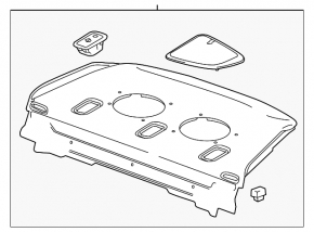 Rear shelf Chevrolet Cruze 16- black, broken fastener