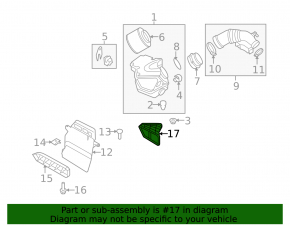 Air duct from air intake Audi Q5 8R 09-17 3.0 tfsi to filter
