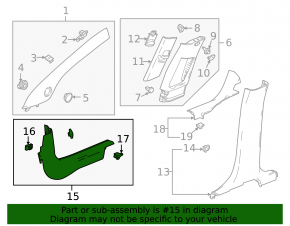 Door sill trim front left Buick Encore 13-16 ser