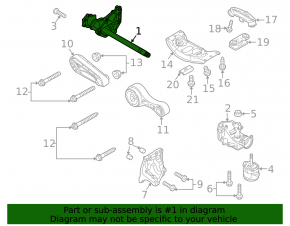Porsche Panamera 10-16 AWD Front Axle Bracket with Shaft