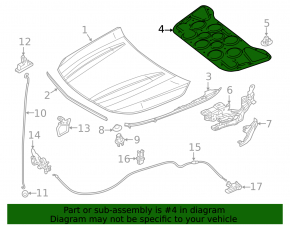 Mercedes CLA 14-19 hood insulation