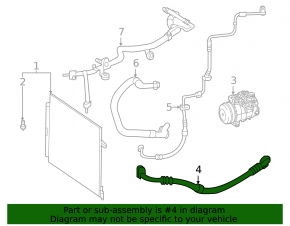 Air conditioning tube condenser-compressor Mercedes W167 GLE 450 22-23 3.0h