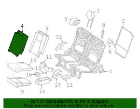 Backrest of the rear row of seats 3rd row Mercedes W167 GLE 350 450 20-23 brown leather, with cup holders and lower frame