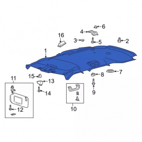 Ford Explorer 20-23 headliner without sunroof, gray, tear, scratches, needs dry cleaning
