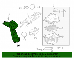 Air intake with resonator Toyota Highlander 20-22 3.5